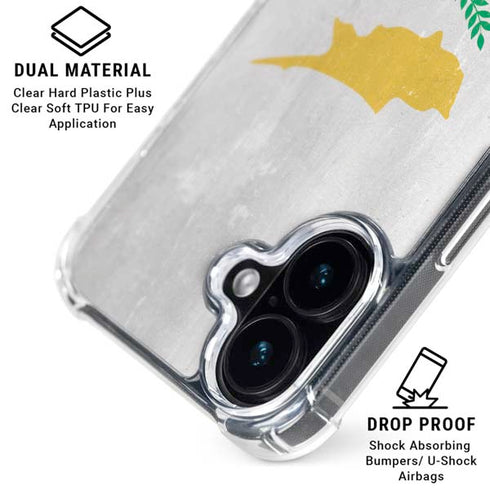 Cyprus Flag Distressed iPhone 16 Clear Case